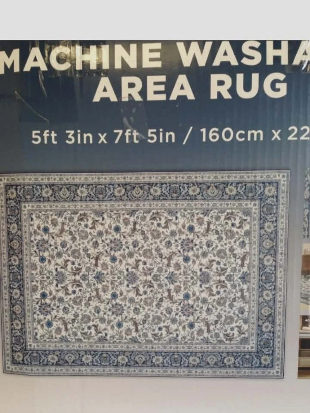 (Ew) Wyatt & Ash Machine Washable Area Rug 5ft3in X 7ft5in NIB